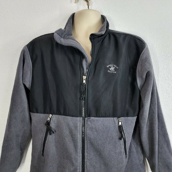 Beverly Hills‎ Polo Club Jacket Embroidered Black Zip-Up Youth Size Large 14/16 - Picture 6 of 9